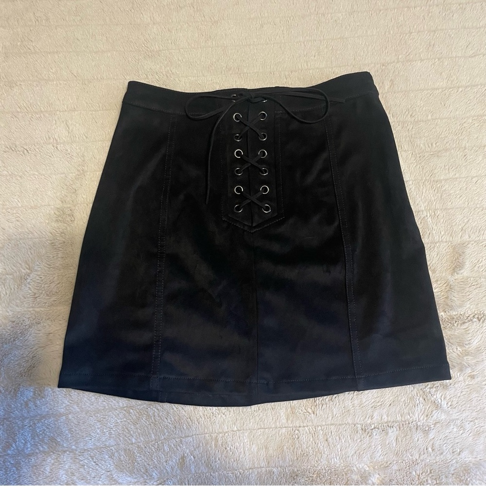 Forever 21 Faux Suede Lace Up Skirt